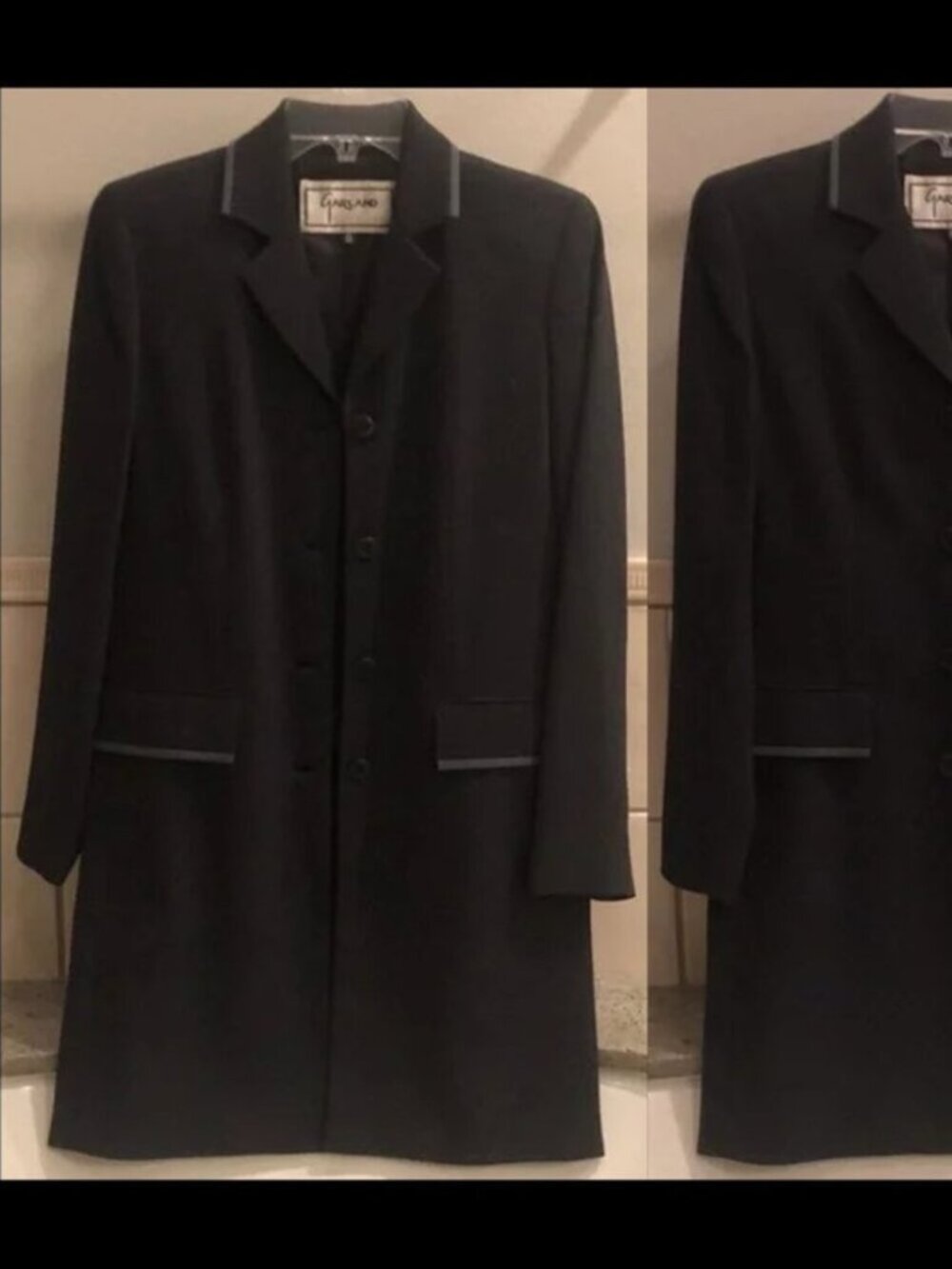 Vintage new Garland Studio 90's structured longline blazer lapel tuxedo car coat